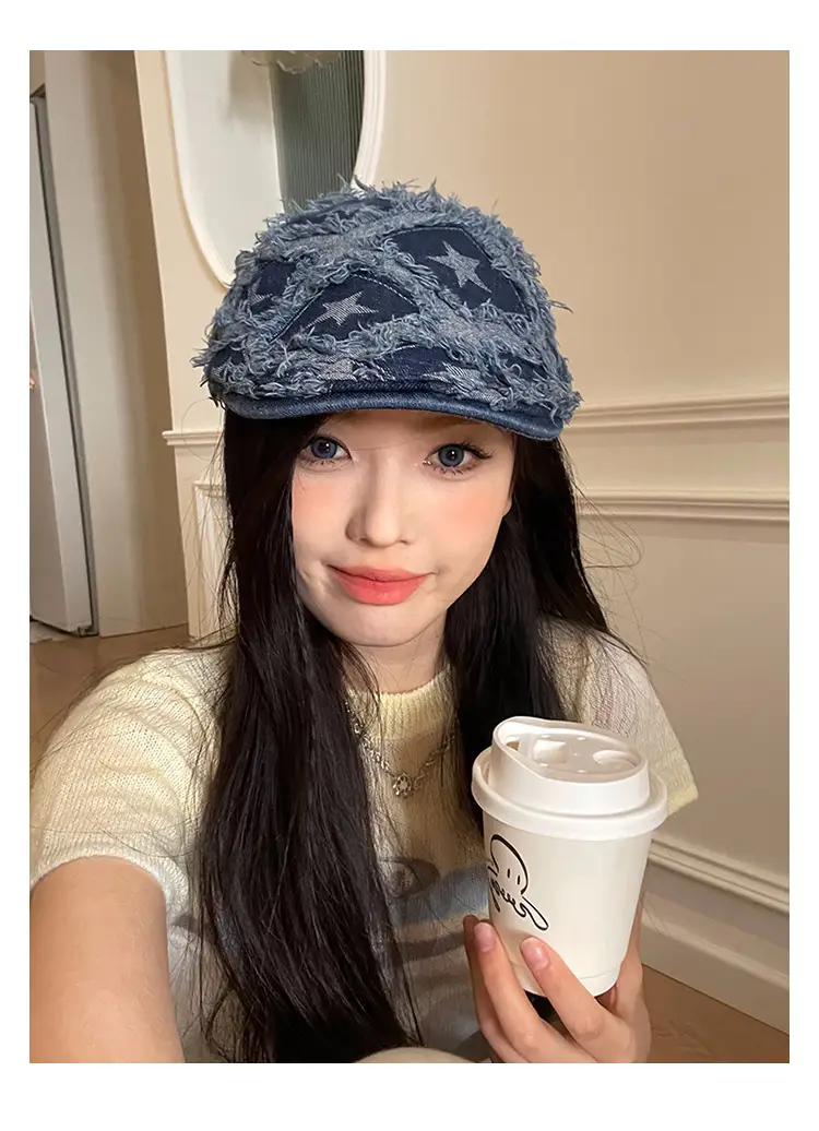 Vintage Duckbill Cap for Women Washed Distressed Y2K — feature 11