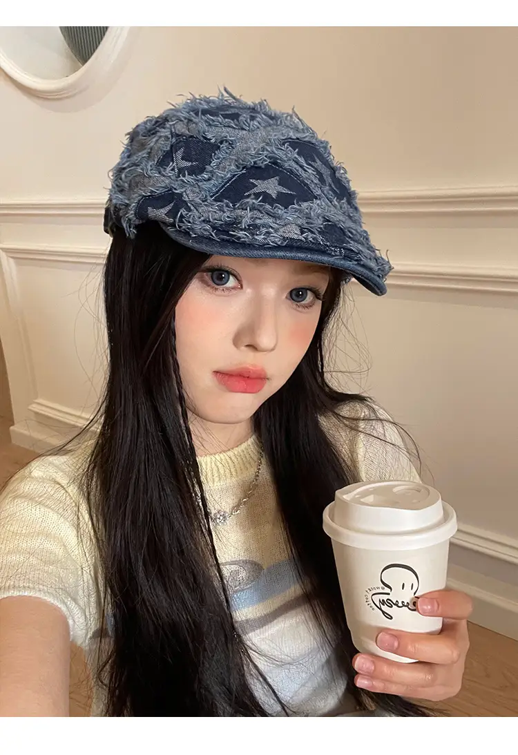 Vintage Duckbill Cap for Women Washed Distressed Y2K — feature 12