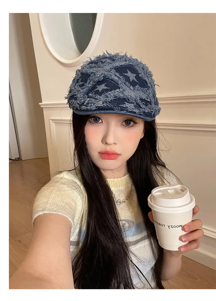 Vintage Duckbill Cap for Women Washed Distressed Y2K — feature 13