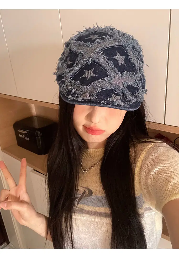 Vintage Duckbill Cap for Women Washed Distressed Y2K — feature 6