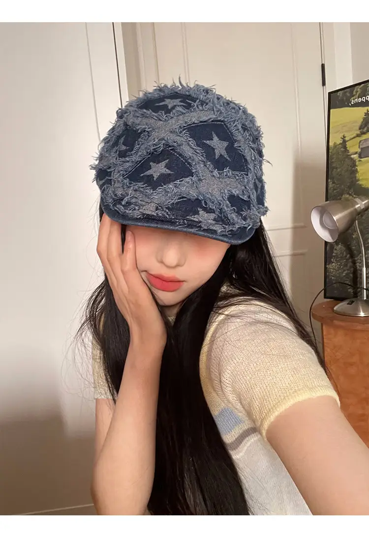 Vintage Duckbill Cap for Women Washed Distressed Y2K — feature 7