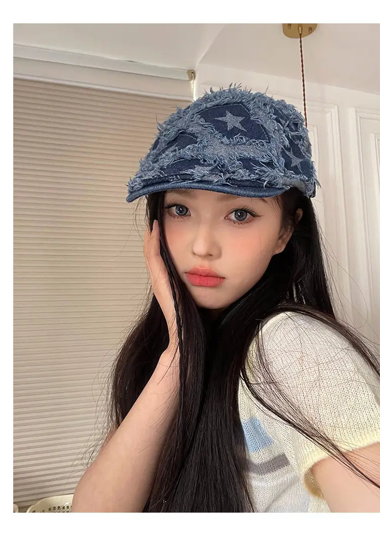 Vintage Duckbill Cap for Women Washed Distressed Y2K — feature 8