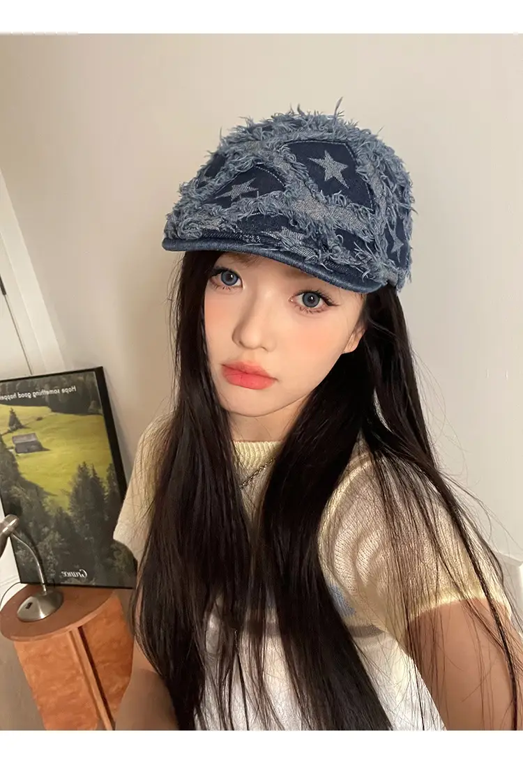 Vintage Duckbill Cap for Women Washed Distressed Y2K — feature 9