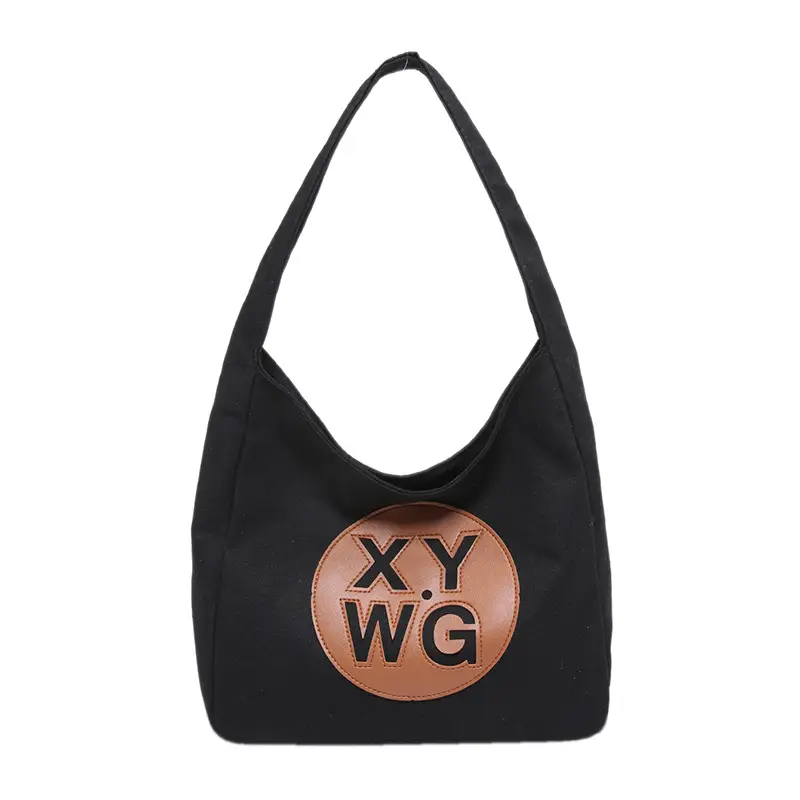 Blue Canvas Shoulder Bag with Logo Embossing - Image 2