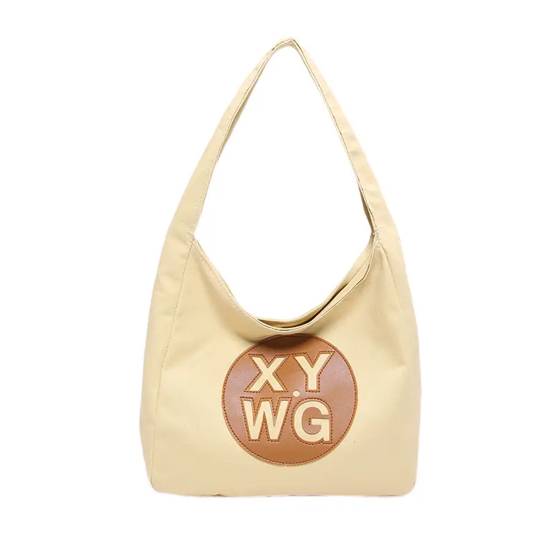 Blue Canvas Shoulder Bag with Logo Embossing - Image 3
