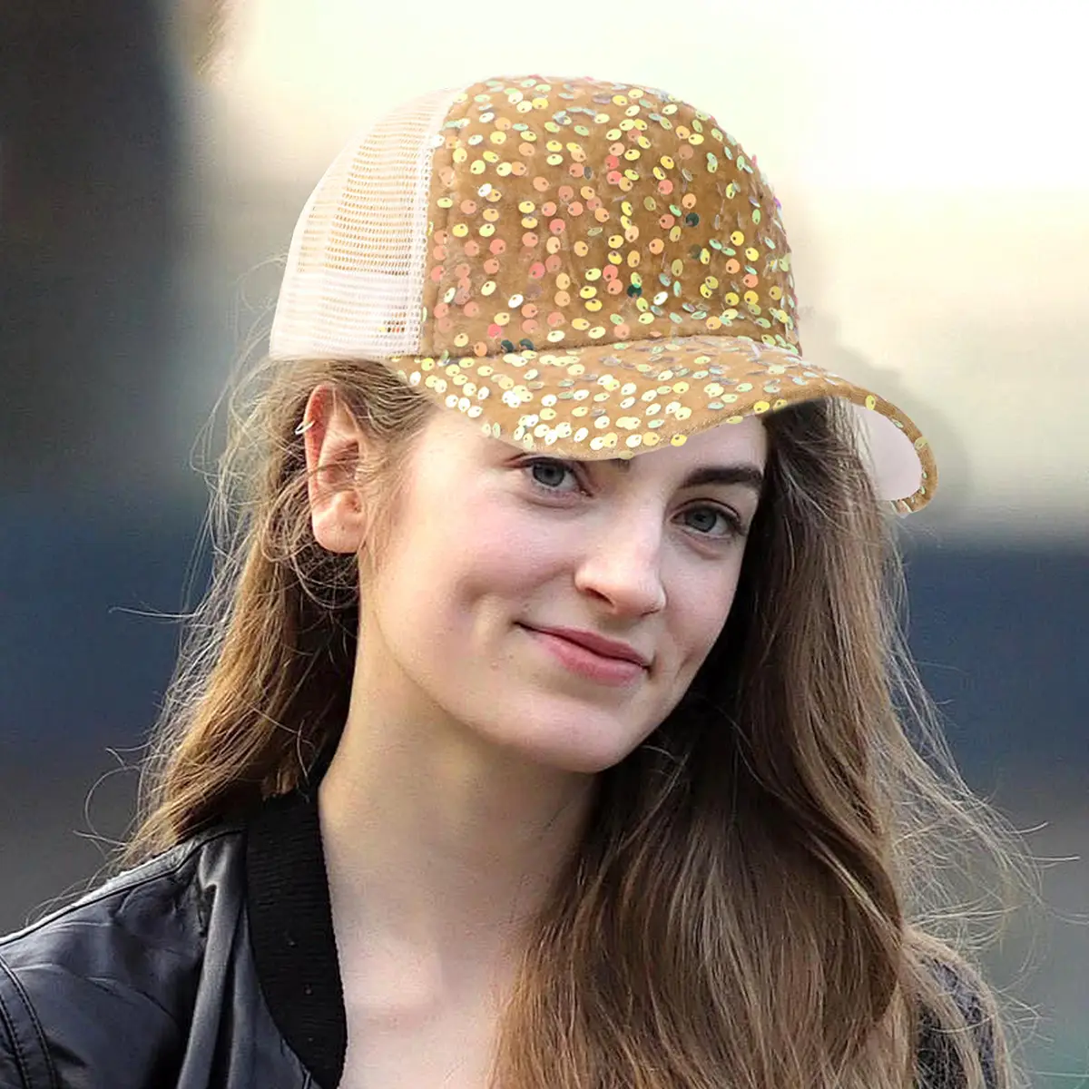 Korean Style Sequined Mesh Sun Hat for Women — feature 2