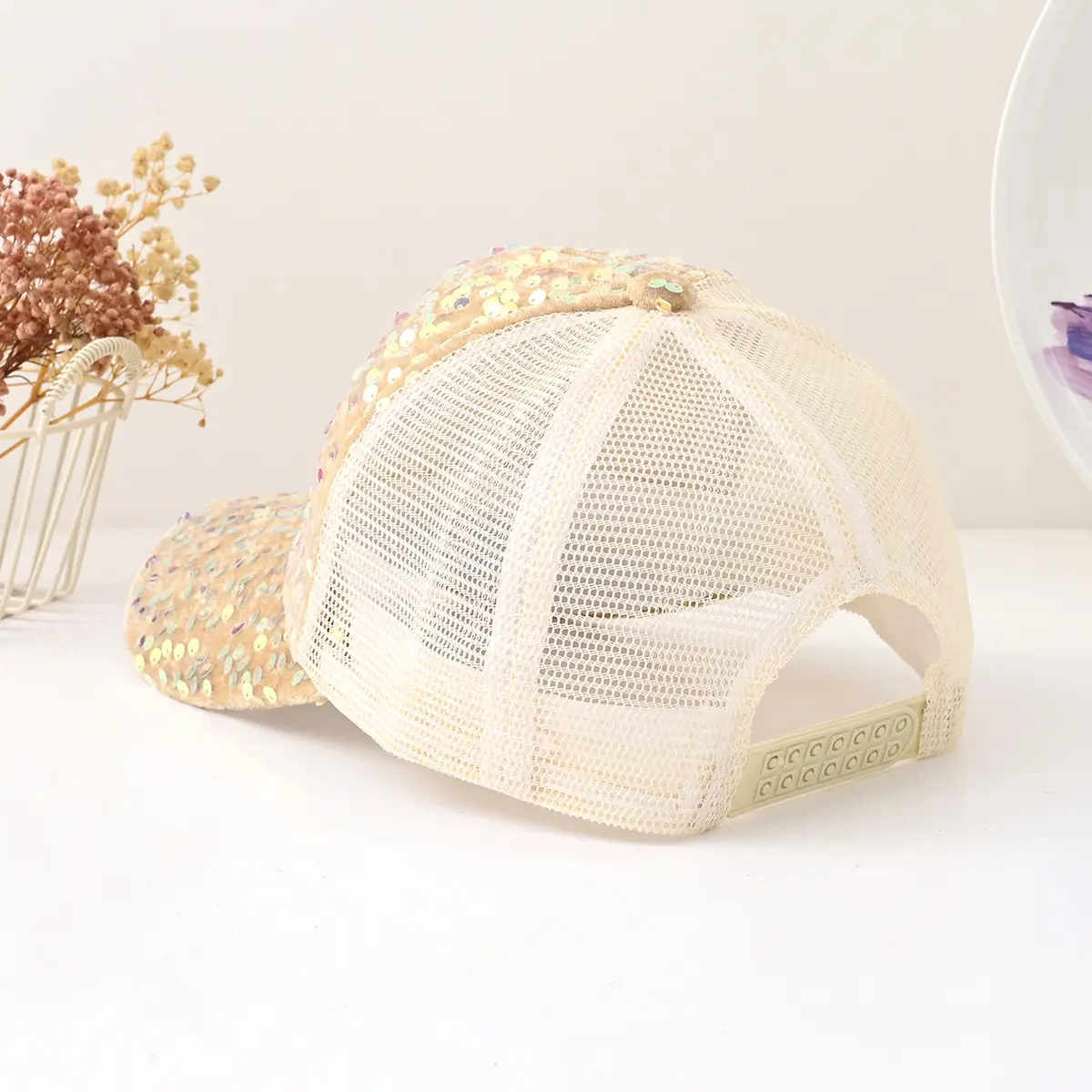 Korean Style Sequined Mesh Sun Hat for Women — feature 5