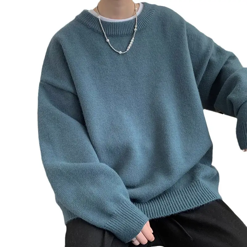 Men Red Loose Fit Crewneck Sweater with Headphones - Image 8