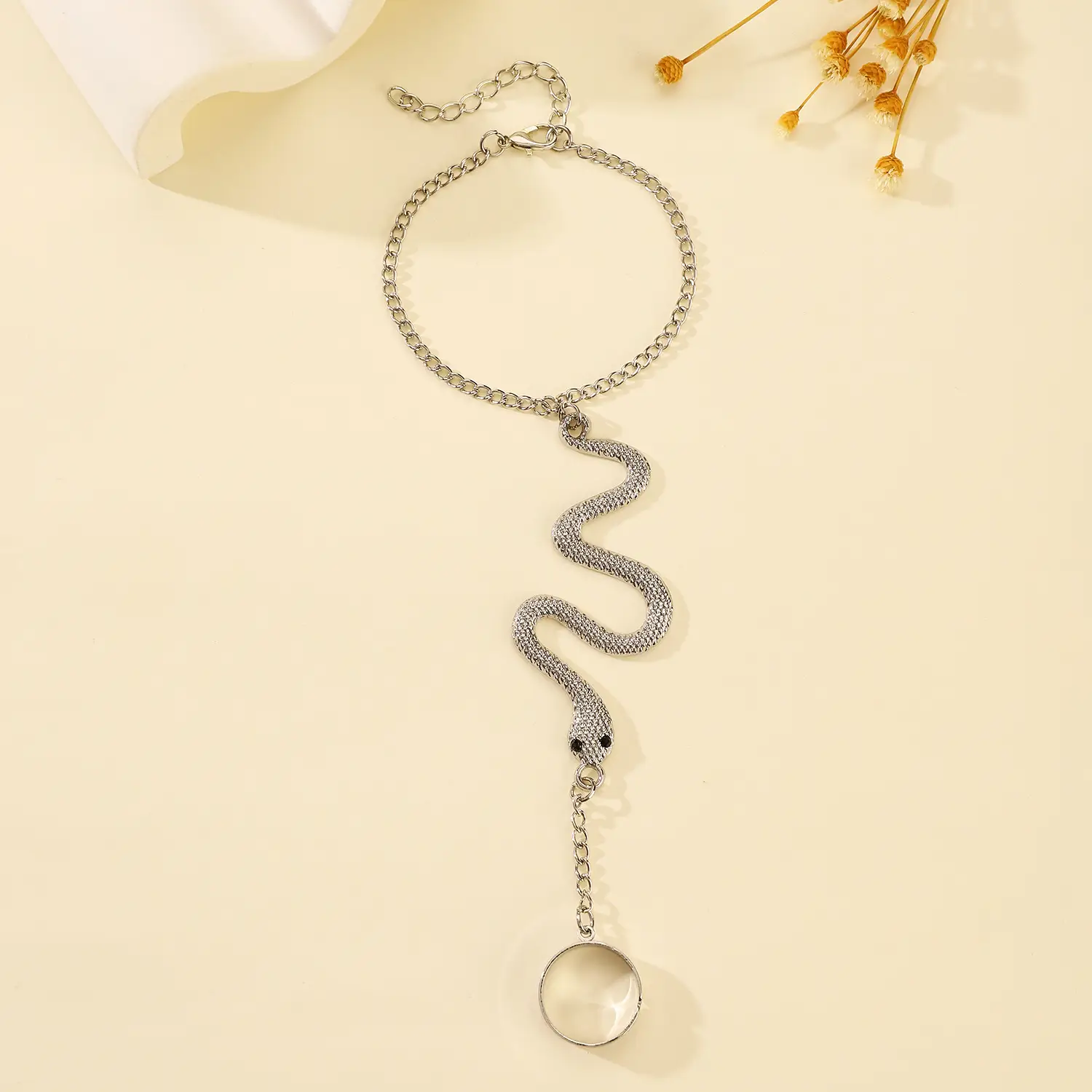 Golden Snake Spider Chain Ring Bracelet for Women