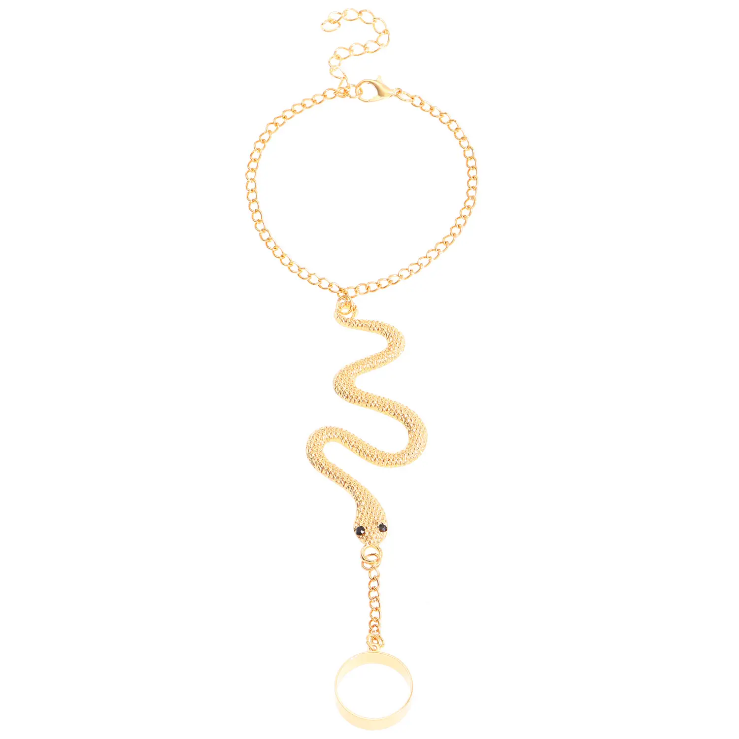 Golden Snake Spider Chain Ring Bracelet for Women