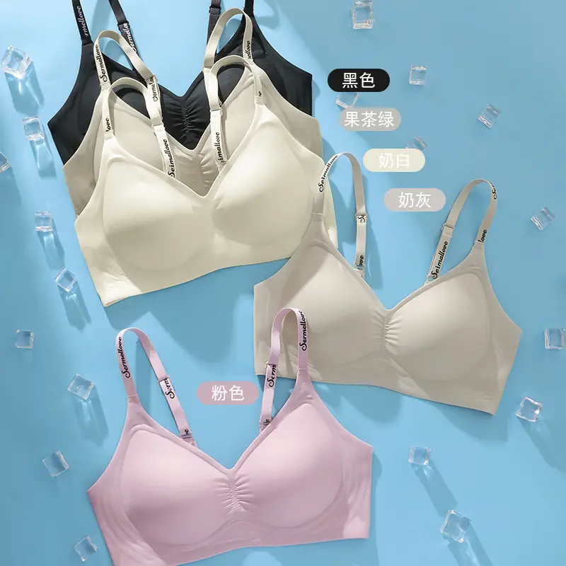 Seamless Naked Sense Underwear Women's Jelly Soft Support Auxilum Anti-adjustment Type Sagging Ultra-soft Thin Bra without Steel Ring