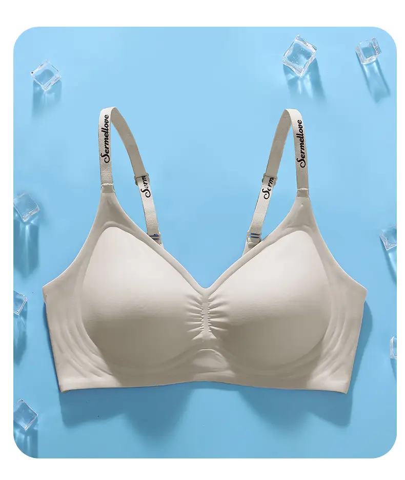 Seamless Naked Sense Underwear Women's Jelly Soft Support Auxilum Anti-adjustment Type Sagging Ultra-soft Thin Bra without Steel Ring — feature 23