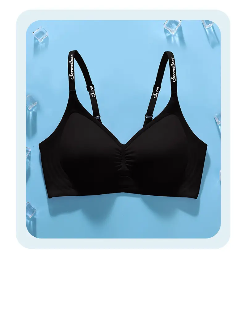 Seamless Naked Sense Underwear Women's Jelly Soft Support Auxilum Anti-adjustment Type Sagging Ultra-soft Thin Bra without Steel Ring — feature 24