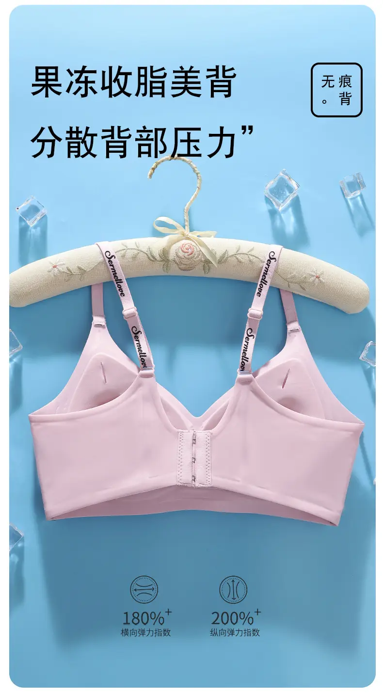 Seamless Naked Sense Underwear Women's Jelly Soft Support Auxilum Anti-adjustment Type Sagging Ultra-soft Thin Bra without Steel Ring — feature 4