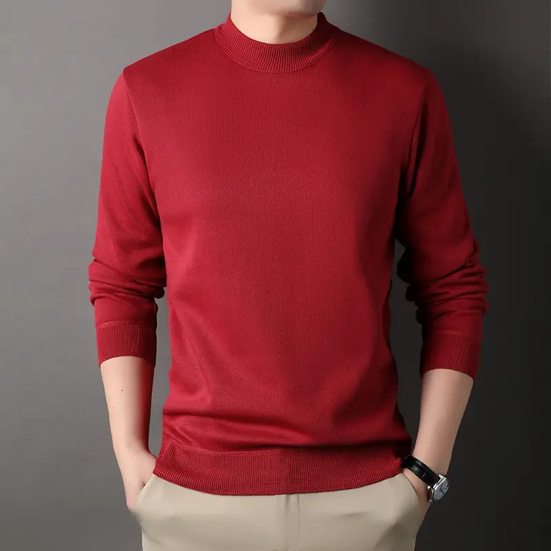 Men Grey Knitted Round Neck Sweater - Image 11