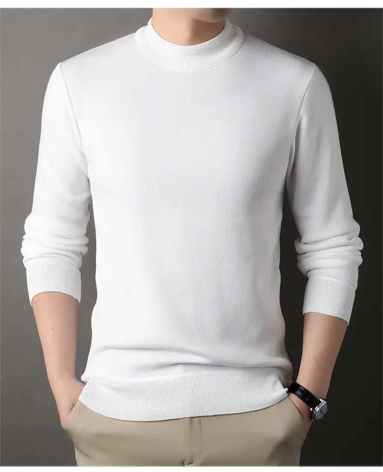 Men Grey Knitted Round Neck Sweater — feature 12