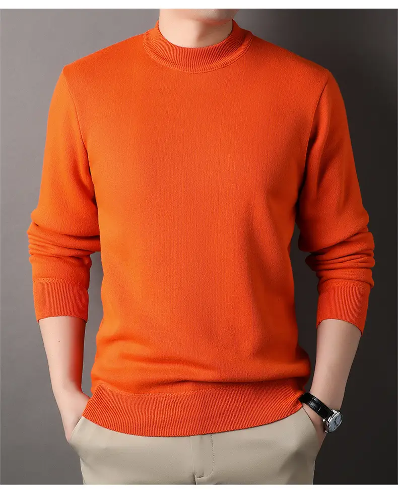 Men Grey Knitted Round Neck Sweater — feature 16
