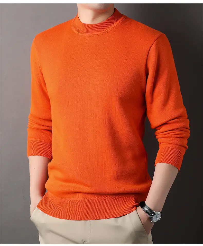 Men Grey Knitted Round Neck Sweater — feature 17