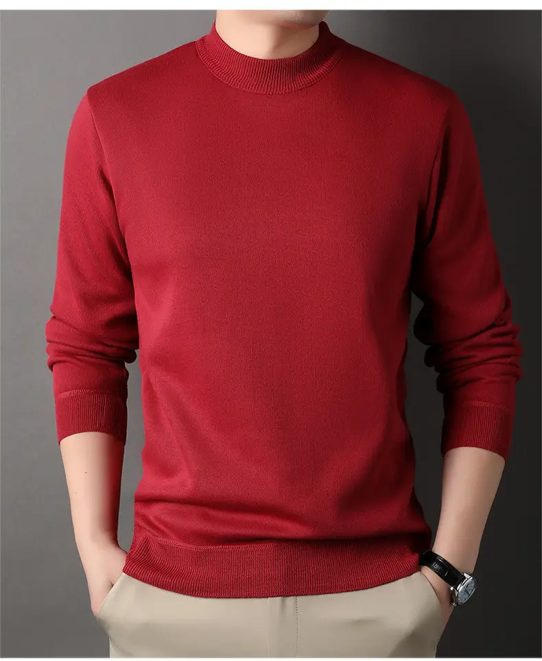 Men Grey Knitted Round Neck Sweater — feature 20