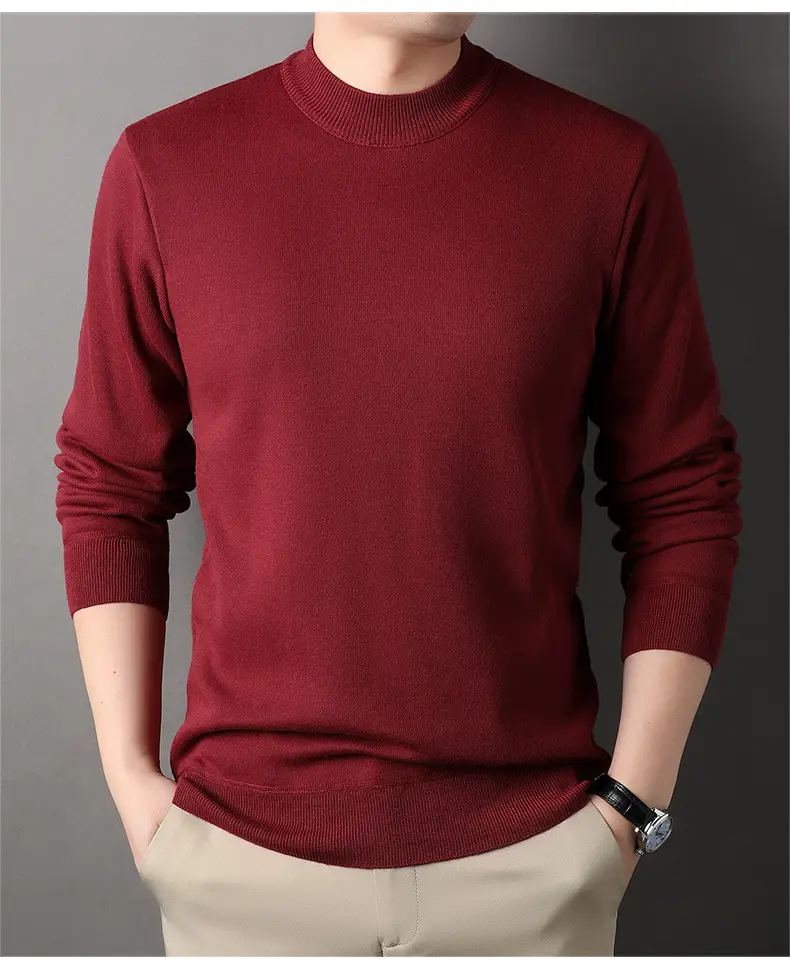 Men Grey Knitted Round Neck Sweater — feature 21