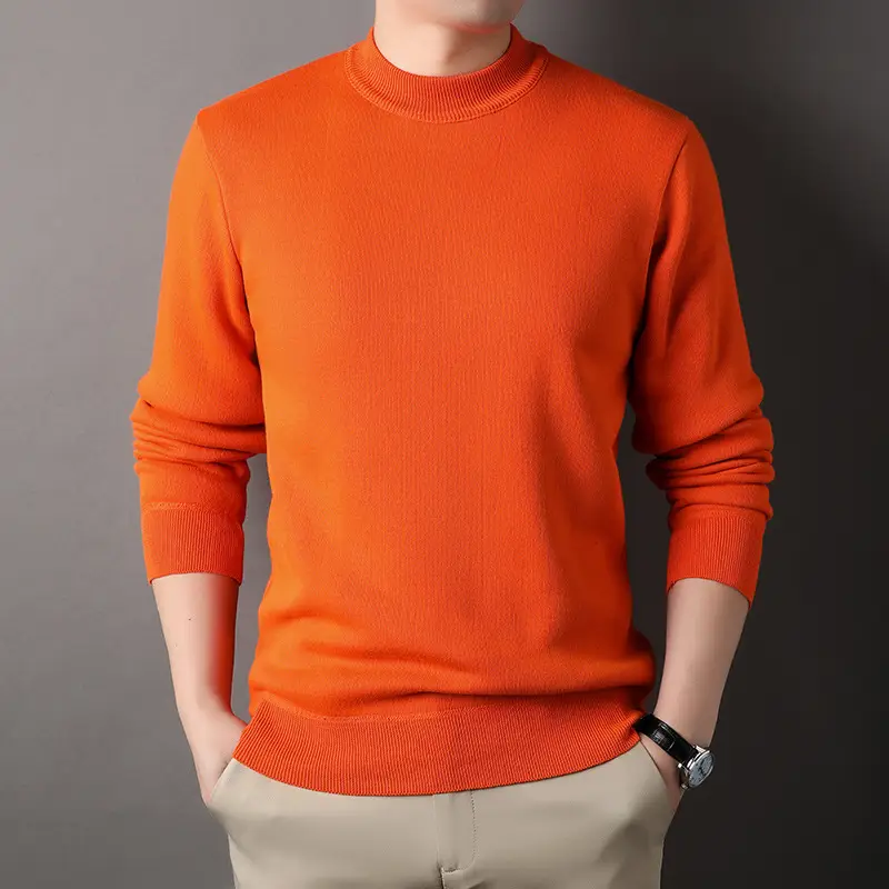 Men Grey Knitted Round Neck Sweater - Image 4