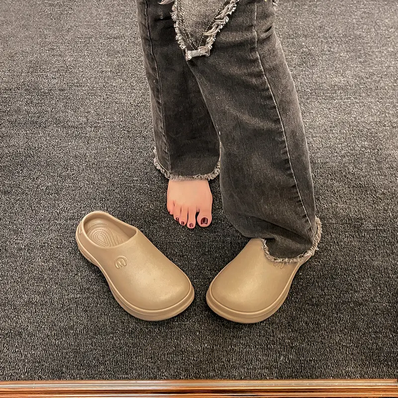 Thick-soled Baotou Half Slippers Women's Outwear Sandals Lightweight Non-slip Increased Waterproof Rain Boots Chef Shoes Ins Hole Shoes - Image 7