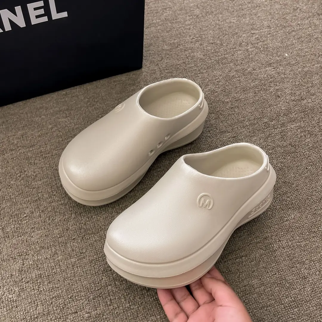 Thick-soled Baotou Half Slippers Women's Outwear Sandals Lightweight Non-slip Increased Waterproof Rain Boots Chef Shoes Ins Hole Shoes — feature 10