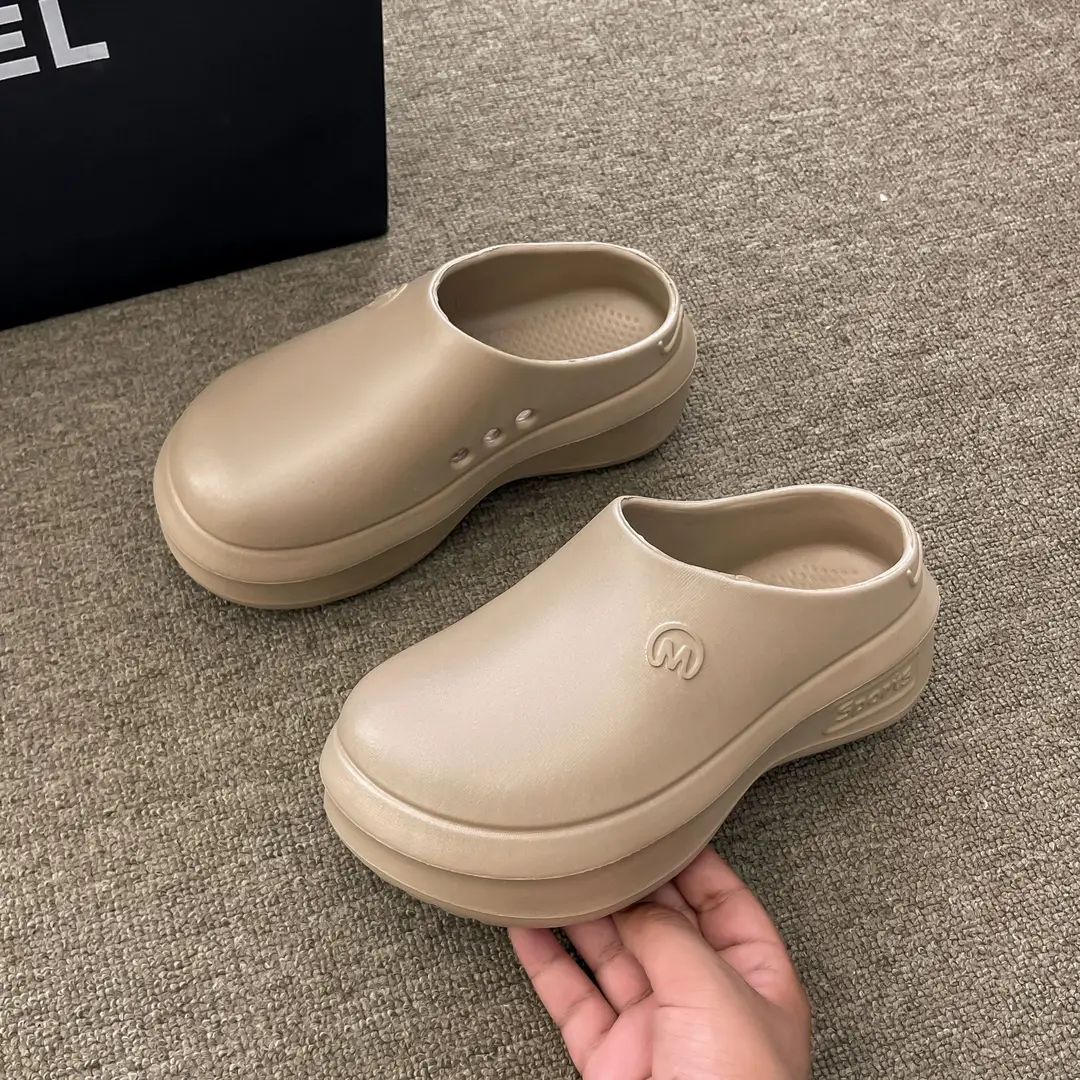 Thick-soled Baotou Half Slippers Women's Outwear Sandals Lightweight Non-slip Increased Waterproof Rain Boots Chef Shoes Ins Hole Shoes — feature 12