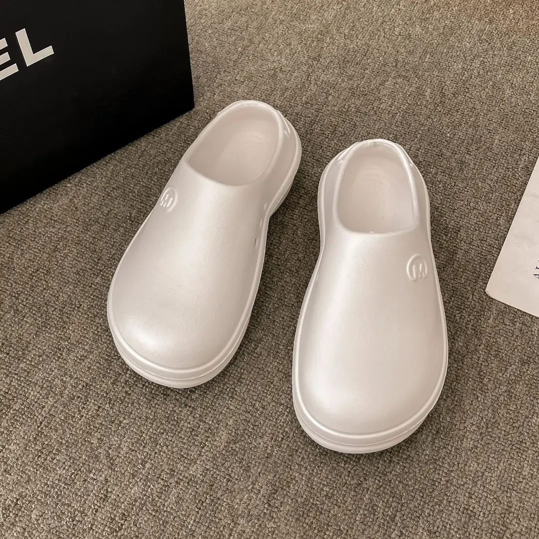 Thick-soled Baotou Half Slippers Women's Outwear Sandals Lightweight Non-slip Increased Waterproof Rain Boots Chef Shoes Ins Hole Shoes — feature 13