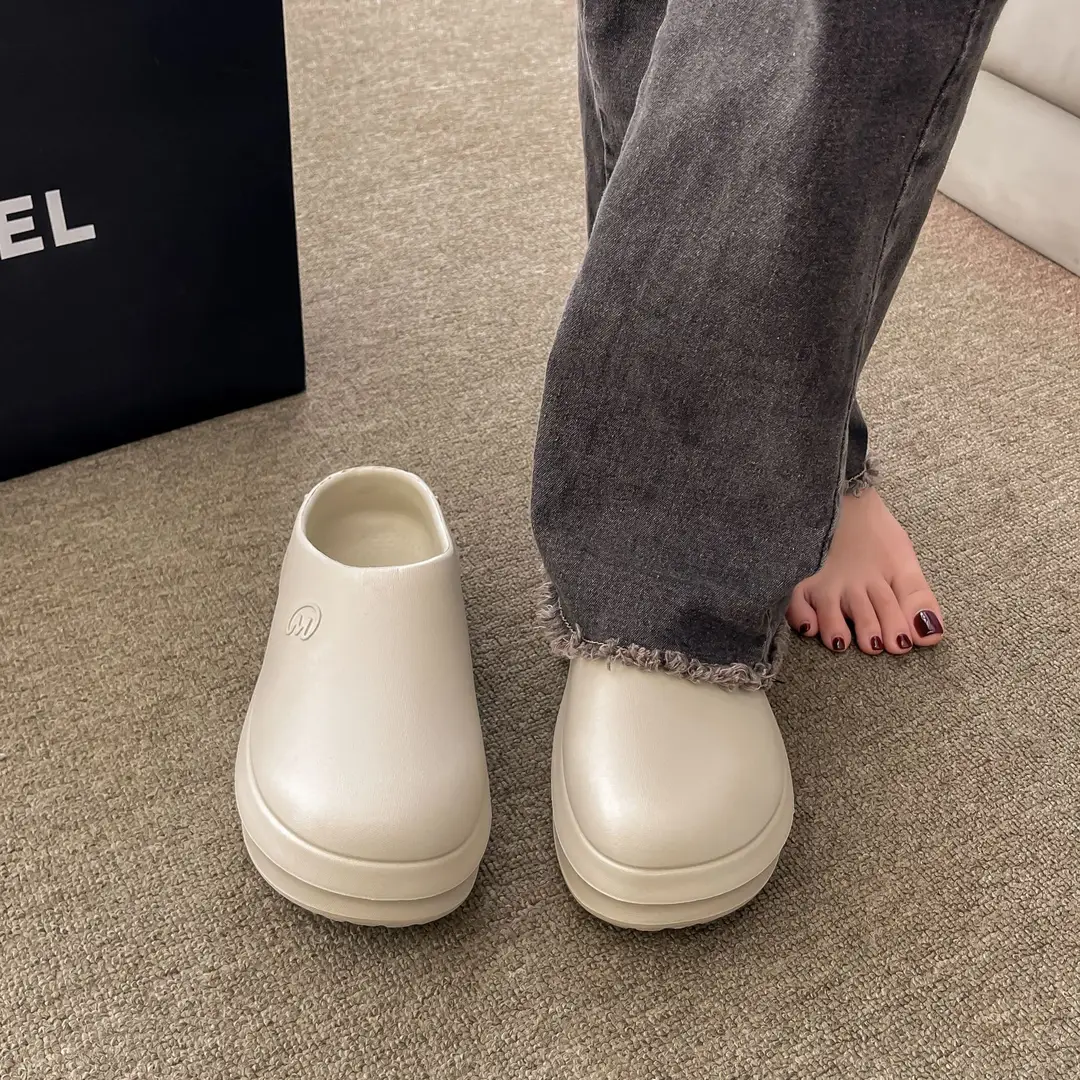 Thick-soled Baotou Half Slippers Women's Outwear Sandals Lightweight Non-slip Increased Waterproof Rain Boots Chef Shoes Ins Hole Shoes — feature 7