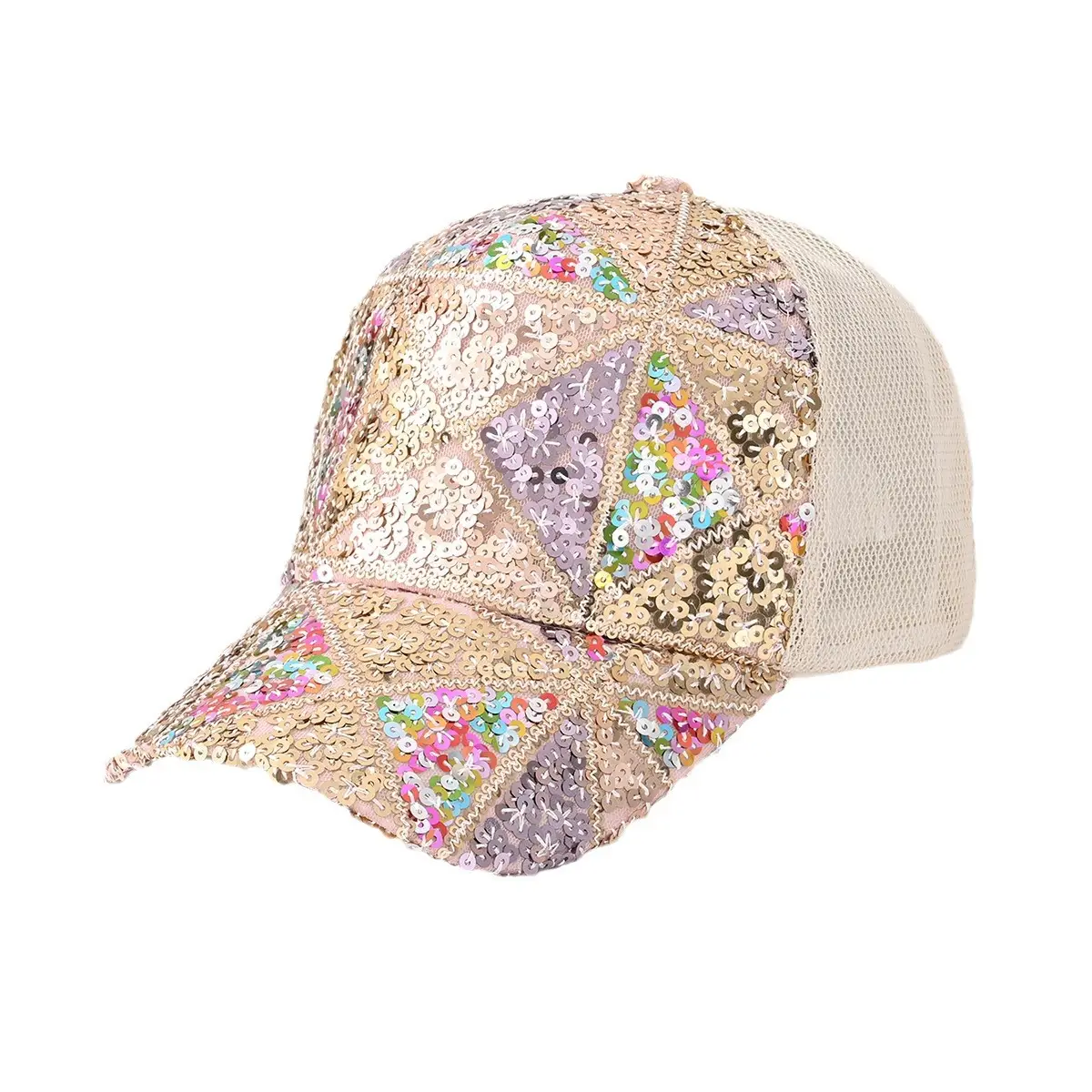 Cross-Border Women's Sequin Baseball Cap Gradient Stitching - Image 6