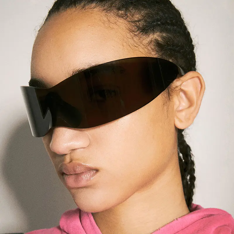 Frameless Sunglasses White Cyber Style Y2K Fashion - Image 7
