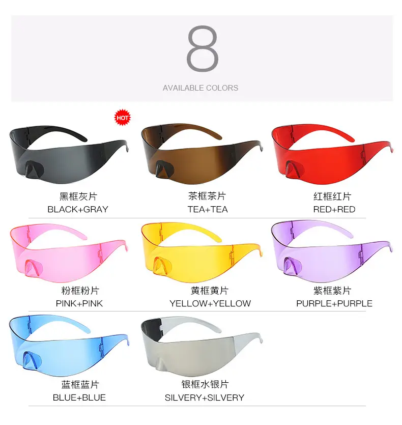 Frameless Sunglasses White Cyber Style Y2K Fashion — feature 10