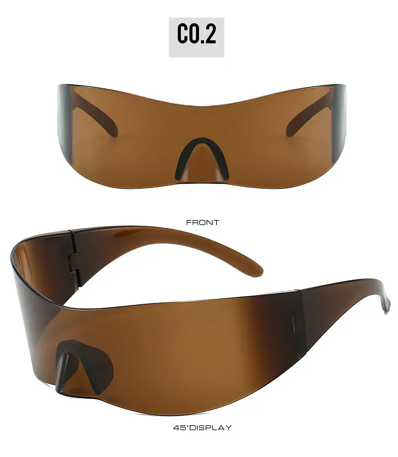 Frameless Sunglasses White Cyber Style Y2K Fashion — feature 12