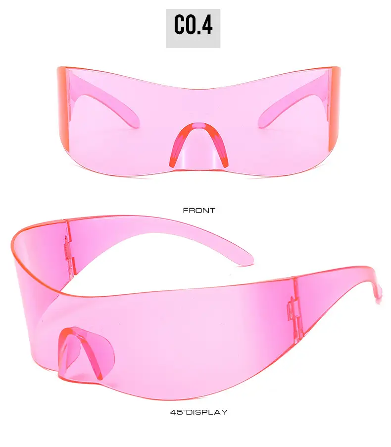 Frameless Sunglasses White Cyber Style Y2K Fashion — feature 14