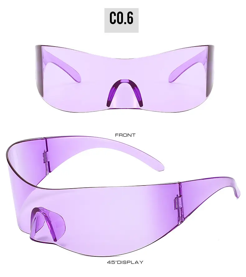 Frameless Sunglasses White Cyber Style Y2K Fashion — feature 16