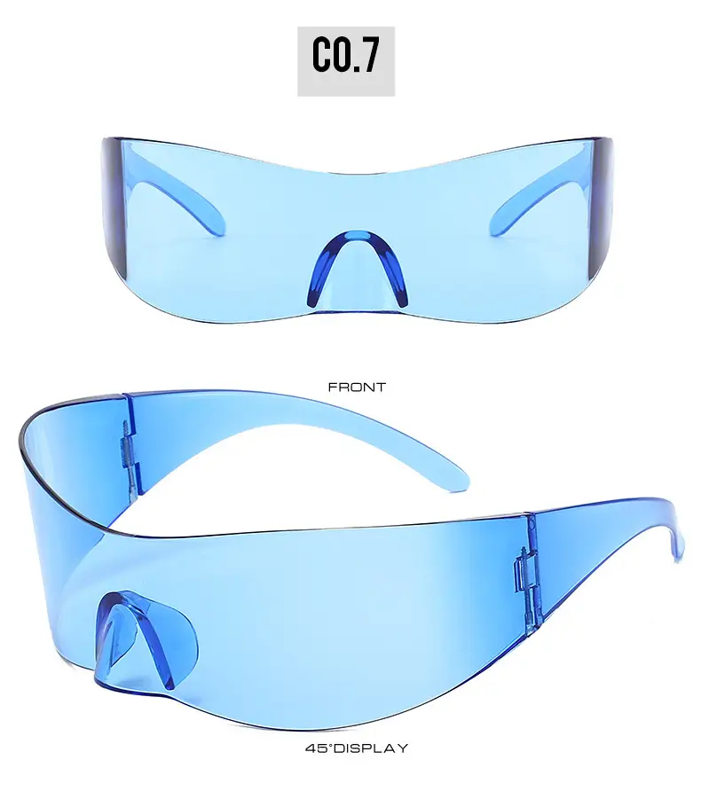 Frameless Sunglasses White Cyber Style Y2K Fashion — feature 17