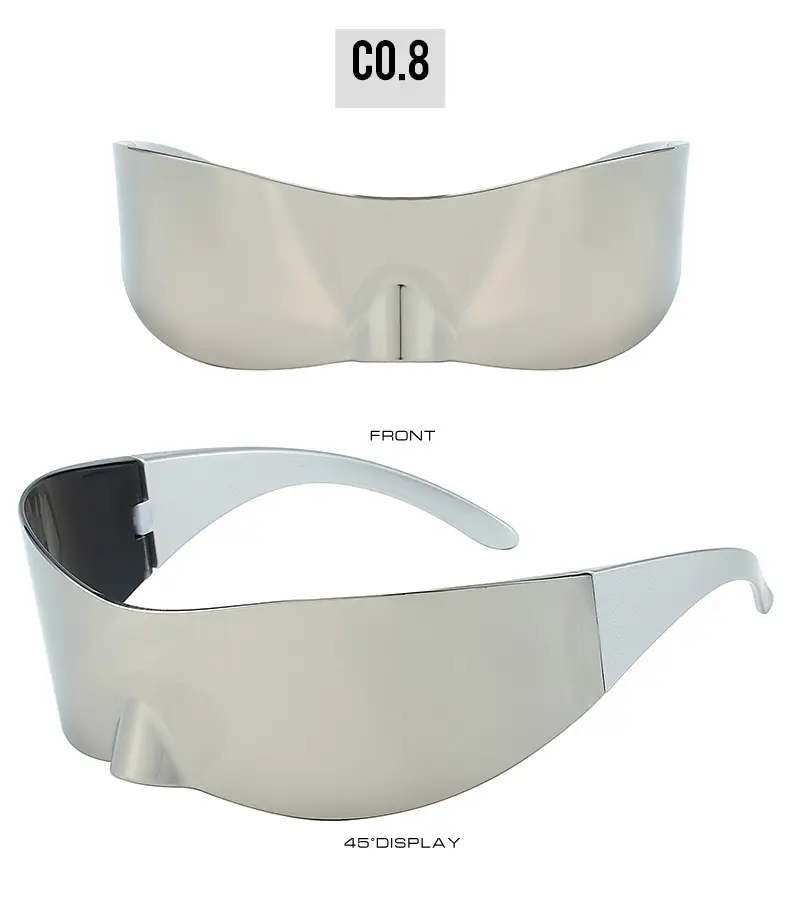 Frameless Sunglasses White Cyber Style Y2K Fashion — feature 18