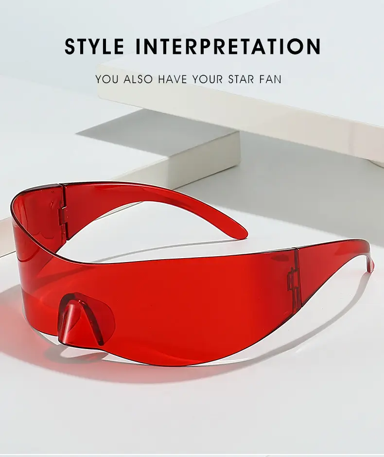 Frameless Sunglasses White Cyber Style Y2K Fashion — feature 2