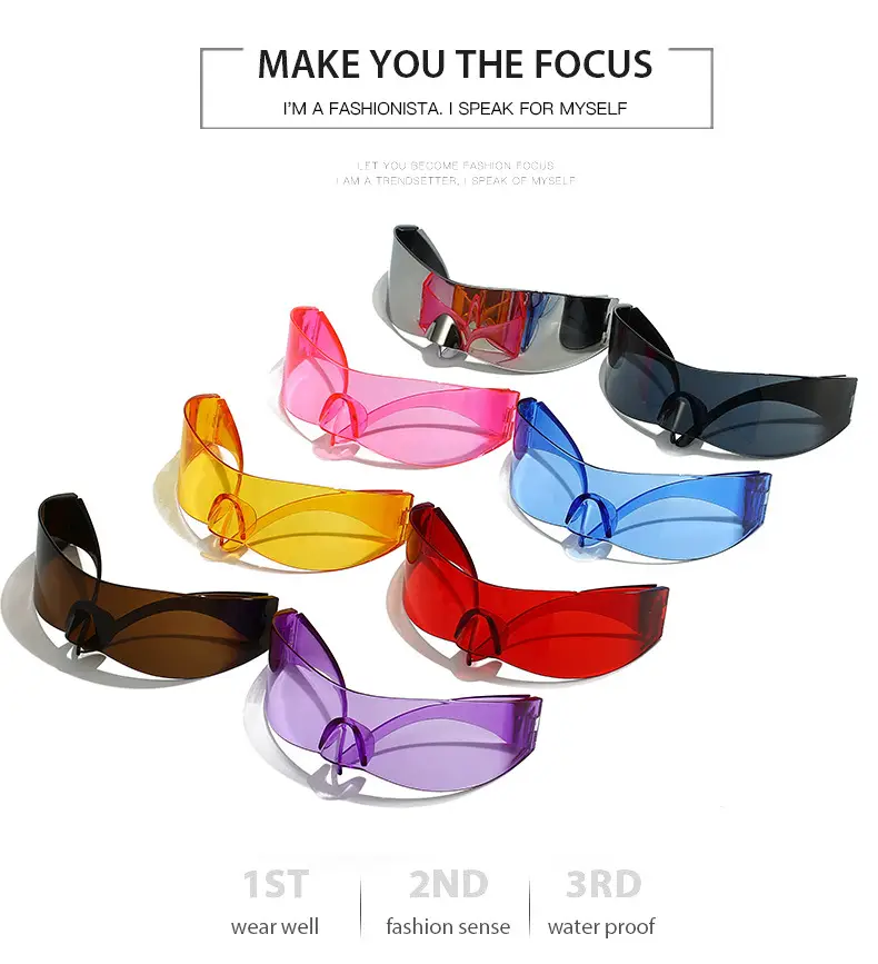 Frameless Sunglasses White Cyber Style Y2K Fashion — feature 7