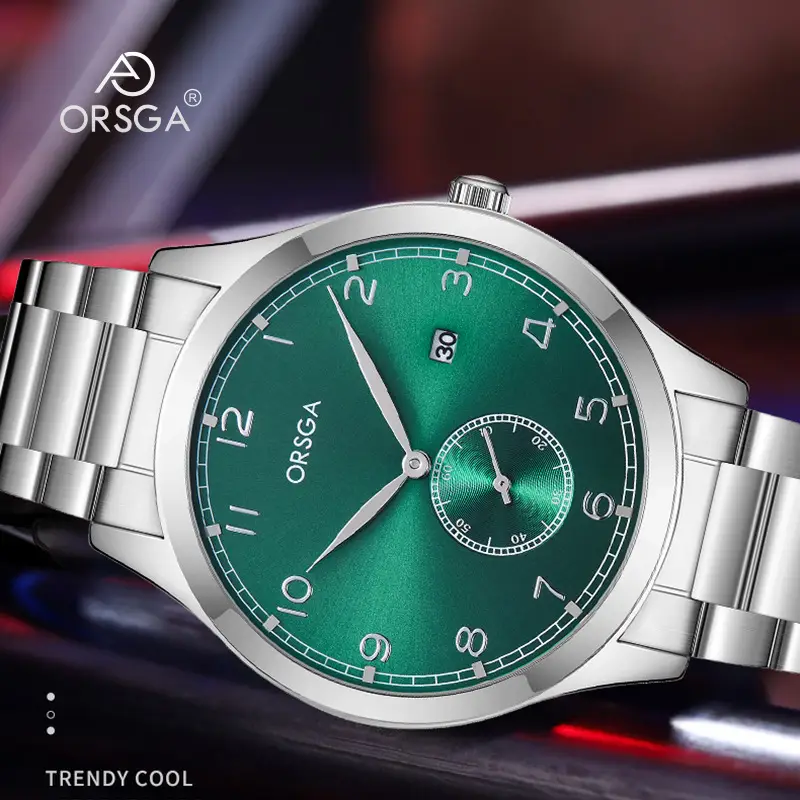 ORSGA Men's Digital Quartz Business Watch Silver Dial - Image 22