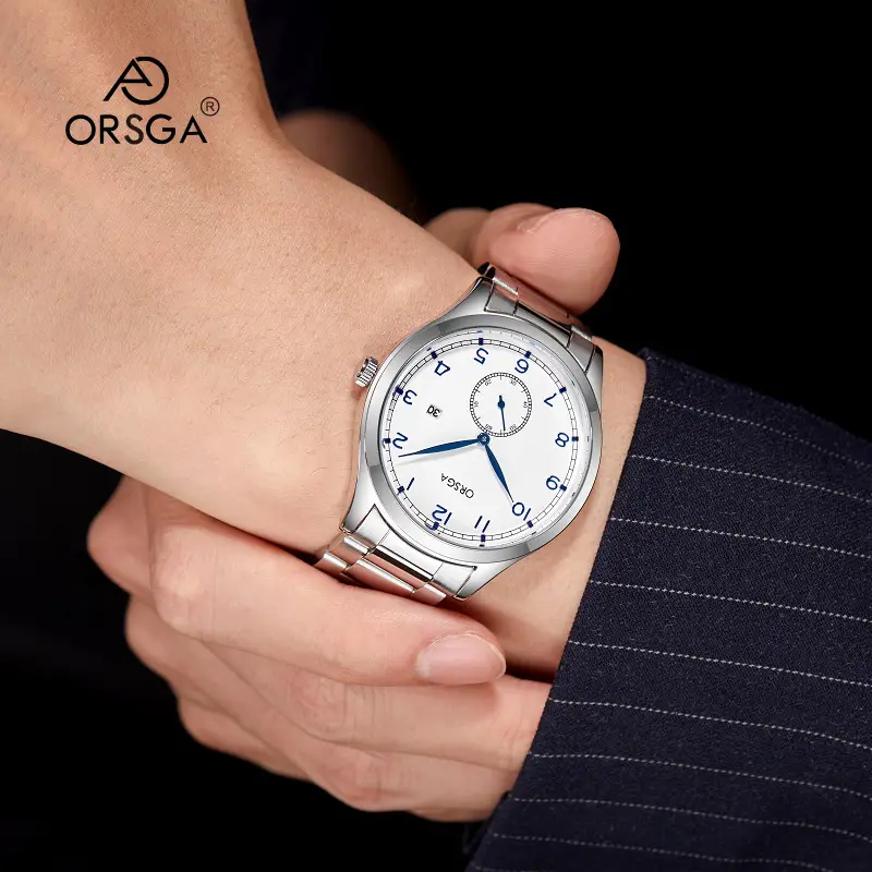 ORSGA Men's Digital Quartz Business Watch Silver Dial - Image 23