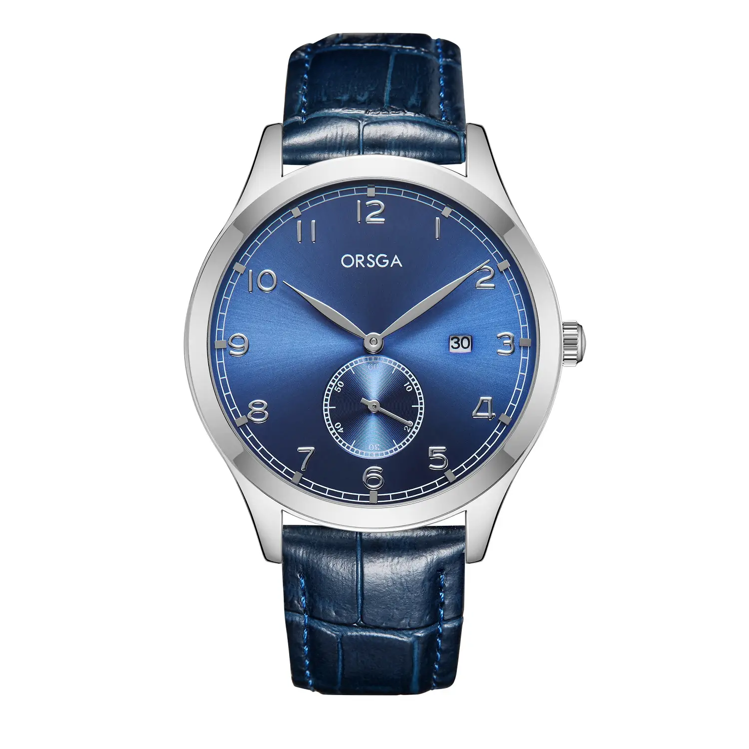 ORSGA Men's Digital Quartz Business Watch Silver Dial - Image 11