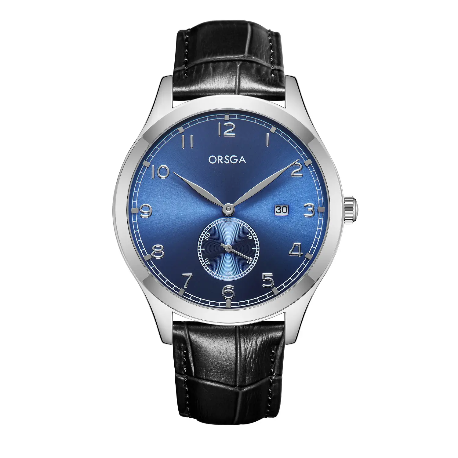 ORSGA Men's Digital Quartz Business Watch Silver Dial - Image 12