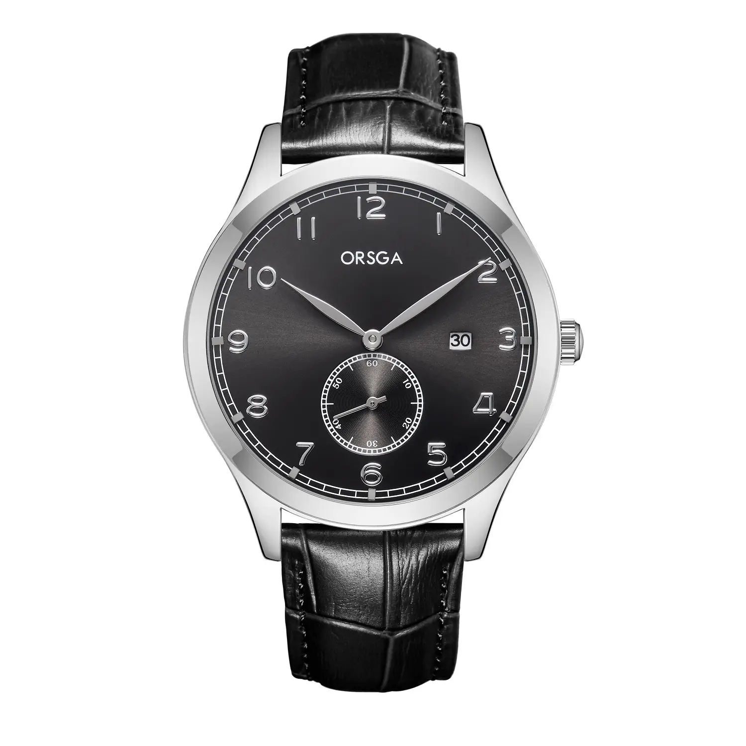 ORSGA Men's Digital Quartz Business Watch Silver Dial - Image 13