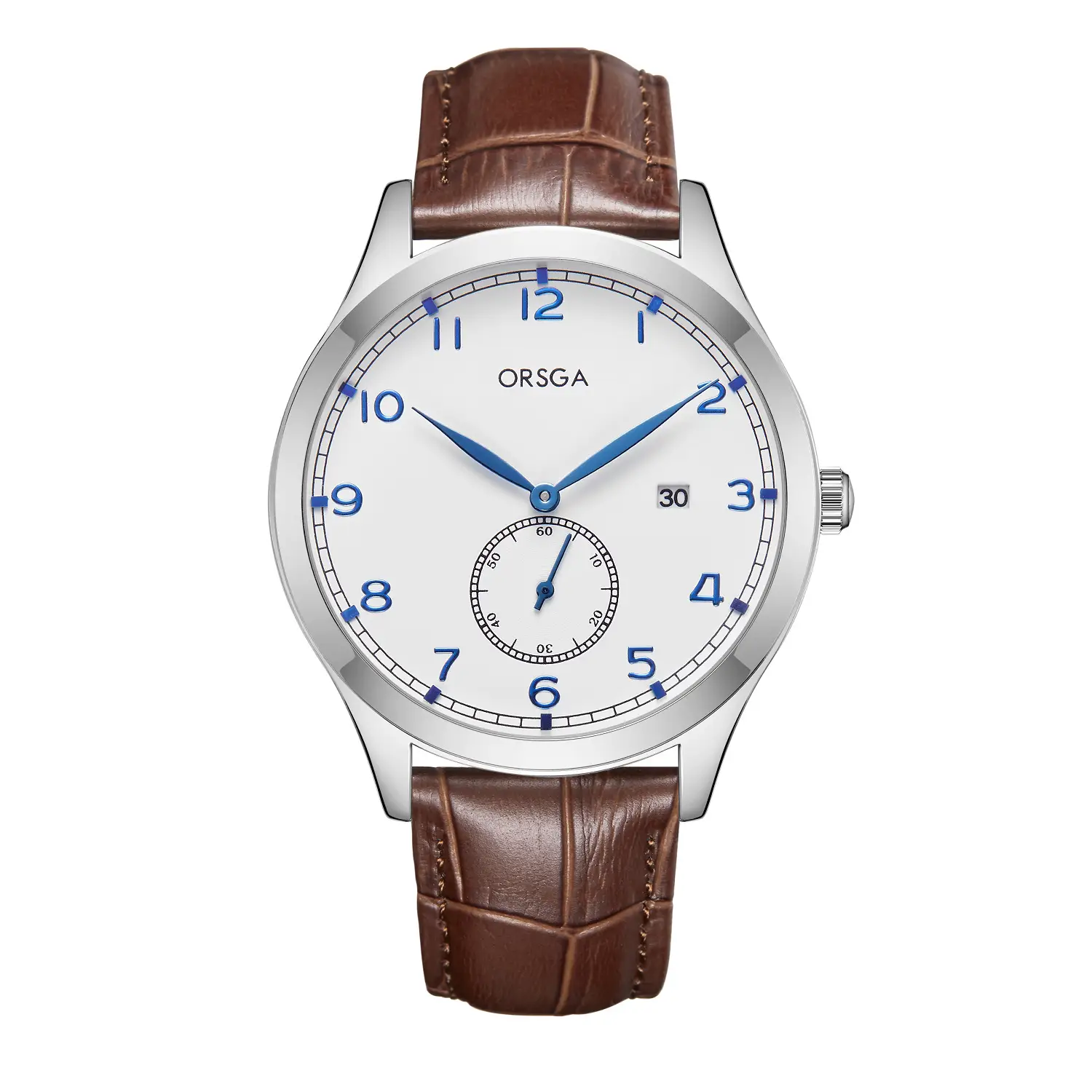 ORSGA Men's Digital Quartz Business Watch Silver Dial - Image 14