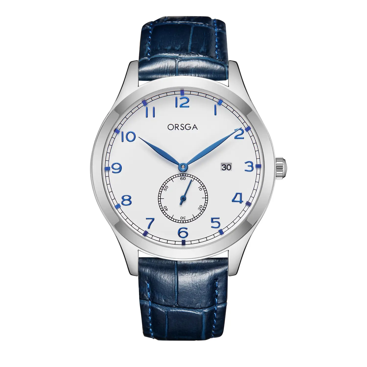 ORSGA Men's Digital Quartz Business Watch Silver Dial - Image 15