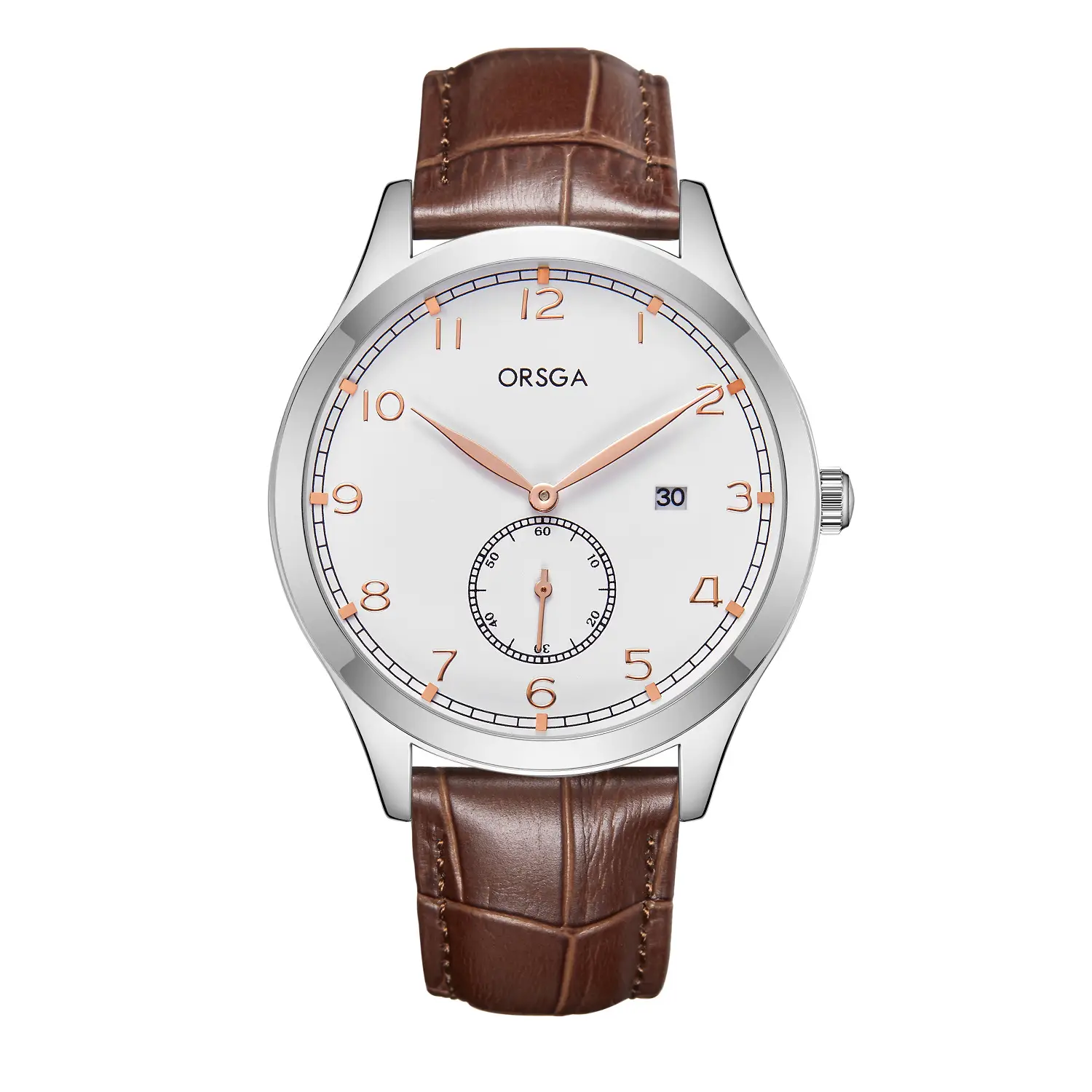 ORSGA Men's Digital Quartz Business Watch Silver Dial - Image 17