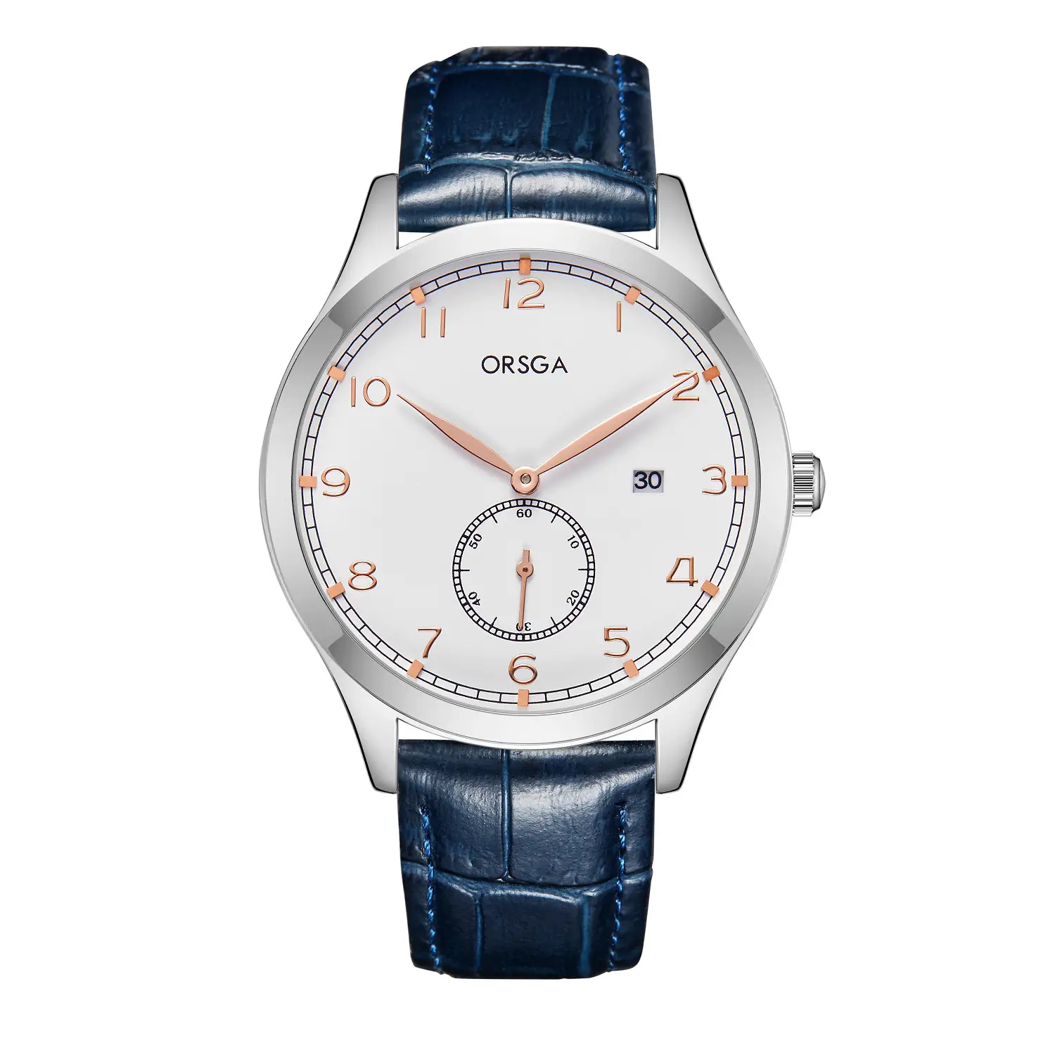 ORSGA Men's Digital Quartz Business Watch Silver Dial - Image 18