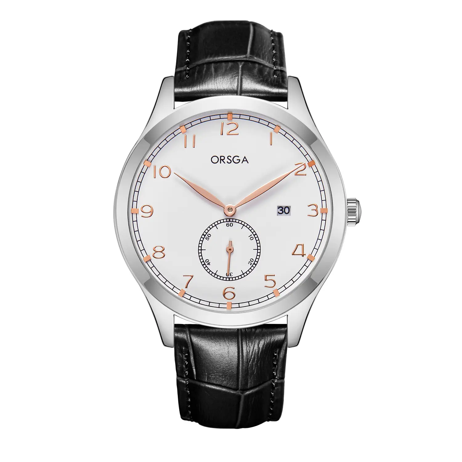 ORSGA Men's Digital Quartz Business Watch Silver Dial - Image 19